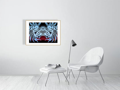 Trippy Blue ChaosHeart Giclée Print - AMCThorn Art