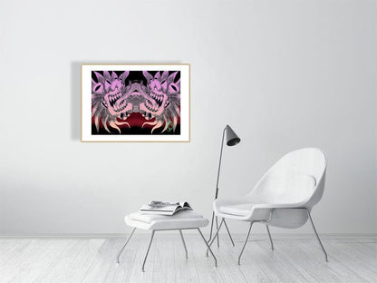 Trippy Pink ChaosHeart Giclée Print - AMCThorn Art